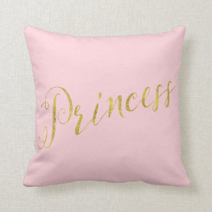 Princess Quote Faux Gold Foil Glitter Background Cushion