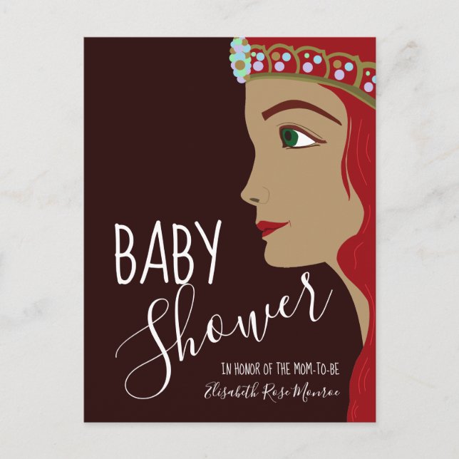 Princess Red Baby Shower Invitation (Front)