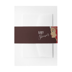Princess Red Baby Shower Invitation Belly Band