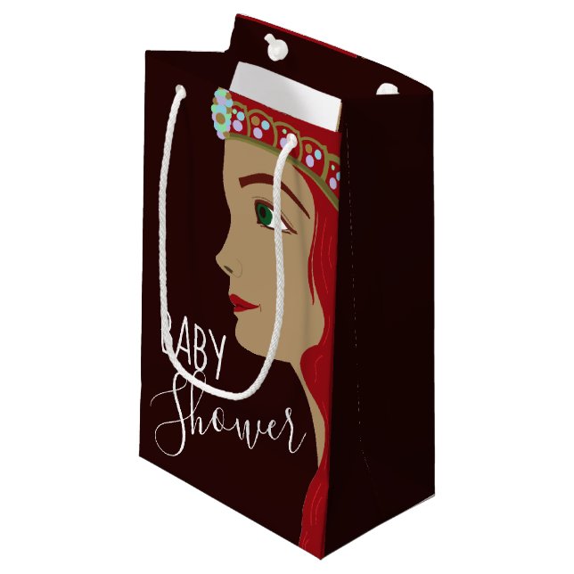 Princess Red Baby Shower Small Gift Bag (Front Angled)