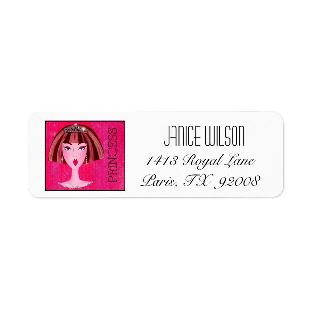 "PRINCESS" RETURN ADDRESS LABEL (Front)