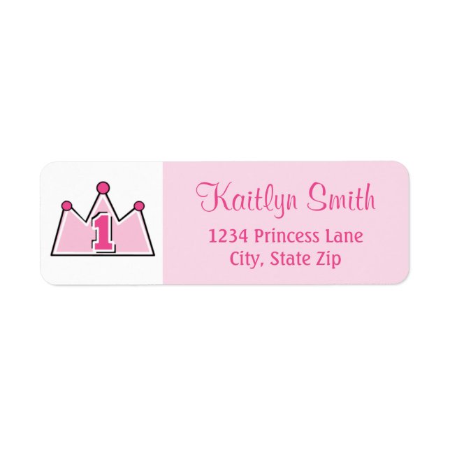 Princess Return Address Label (Front)