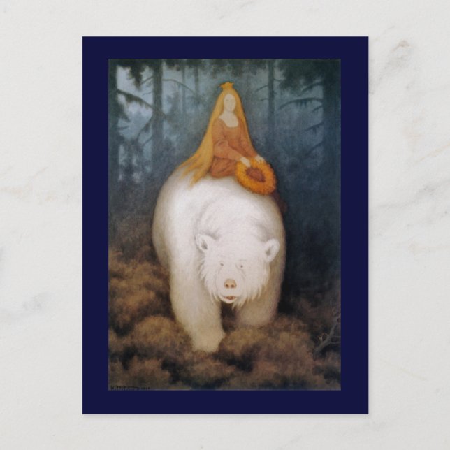 Princess Riding King Polar Bear Postcard (Front)