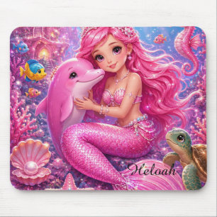 Princess Rosabella Magical Pink Mermaid Mouse Pad