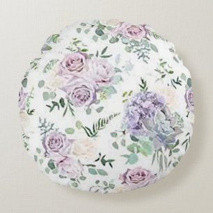 Princess Rose Round Cotton Throw Pillow