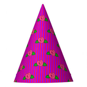 Princess Rosebud Stripes-2-PAPER PARTY HATS