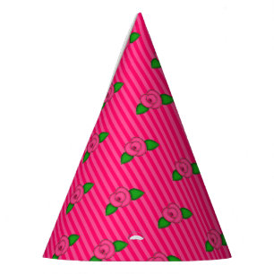 Princess Rosebud Stripes-5-PAPER PARTY HATS