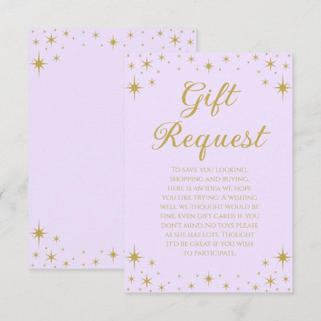 Princess Royal Birthday Gift Request Card (Front/Back)