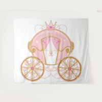 Princess Royal Carriage Pink & Gold Party Backdrop