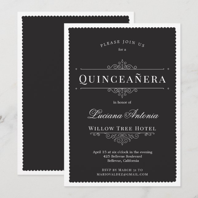 Princess Royal Elegant Quinceanera Invitation (Front/Back)