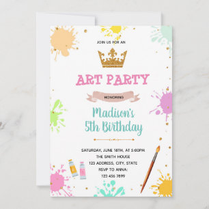 Princess royal painting slumber invitation