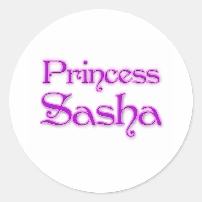 Princess Sasha Classic Round Sticker (Front)