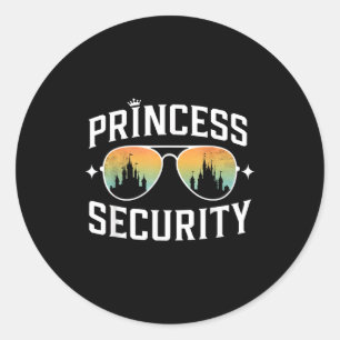 Princess security birthday dad brother castle classic round sticker