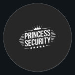 Princess Security Boys Brother Retro Birthday Dad  Classic Round Sticker<br><div class="desc">Princess Security Boys Brother Retro Birthday Dad Mum</div>