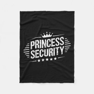 Princess Security Boys Brother Retro Birthday Dad  Fleece Blanket