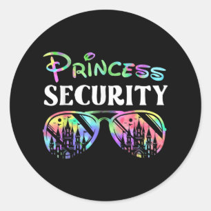 Princess Security Funny Birthday Party Matching Fa Classic Round Sticker