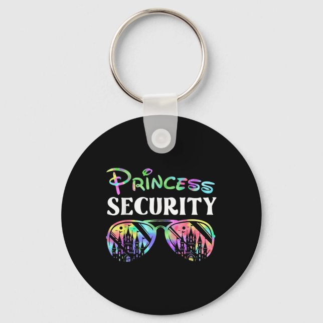 Princess Security Funny Birthday Party Matching Fa Key Ring (Front)