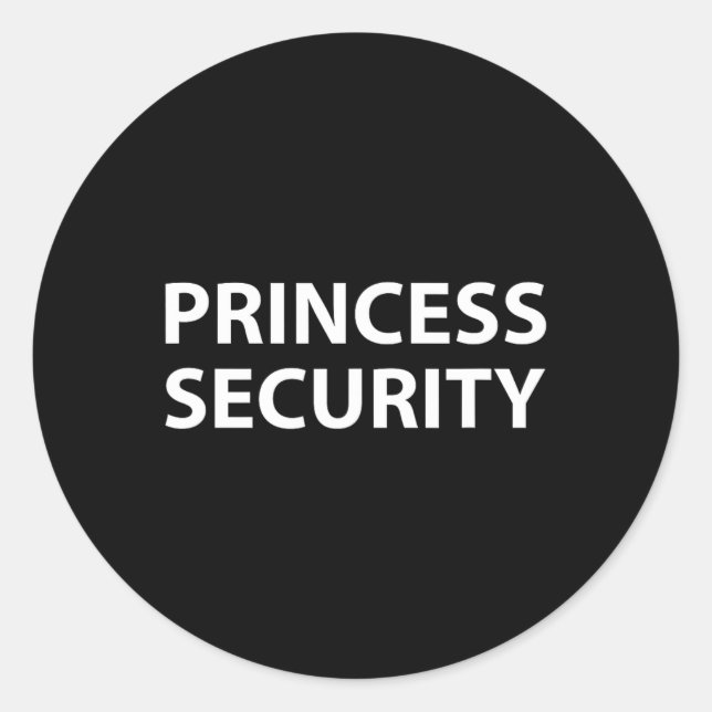 Princess Security Halloween Costume Dad Men Matchi Classic Round Sticker (Front)