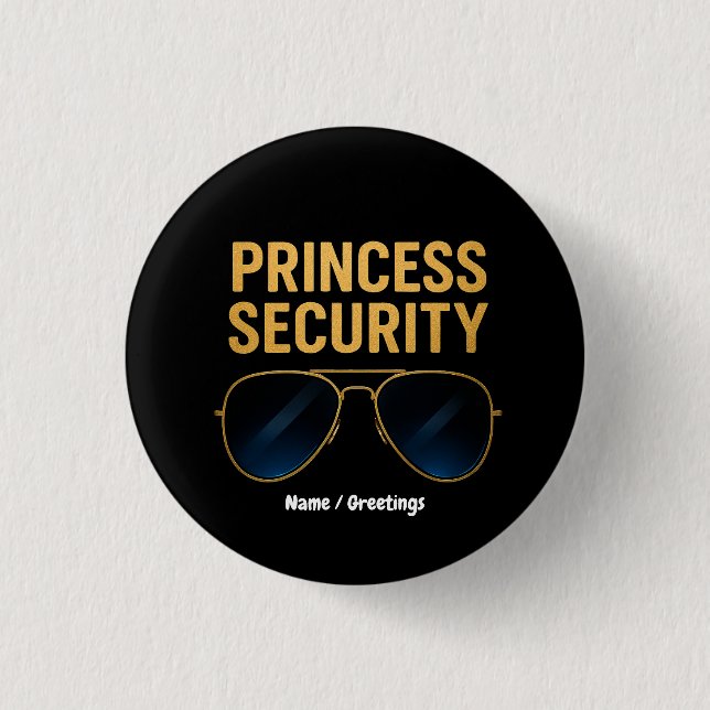 Princess Security Magical Halloween Birthday Party 3 Cm Round Badge (Front)