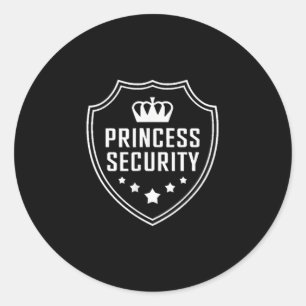 Princess Security Protection Birthday Family Match Classic Round Sticker