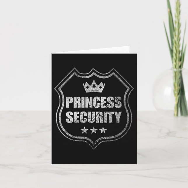 Princess Security Protection Birthday Party Matchi Card (Front)