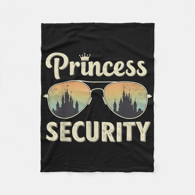 Princess Security Protection Retro Castle Matching Fleece Blanket (Front)