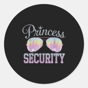 Princess Security Protection Retro Castle Men Wome Classic Round Sticker