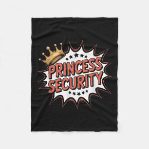 Princess Security Retro Birthday Dad & Mum Boy Fleece Blanket