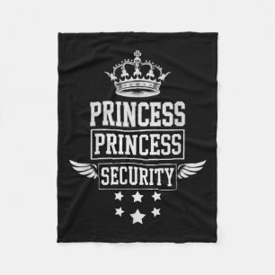 Princess Security Retro Birthday Dad Mum Boys Brot Fleece Blanket