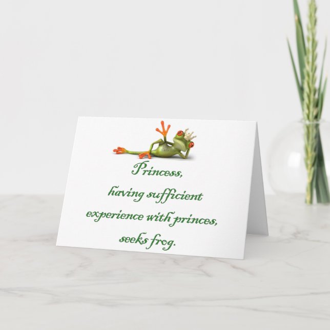 Princess Seeks Frog Greeting Card (Front)