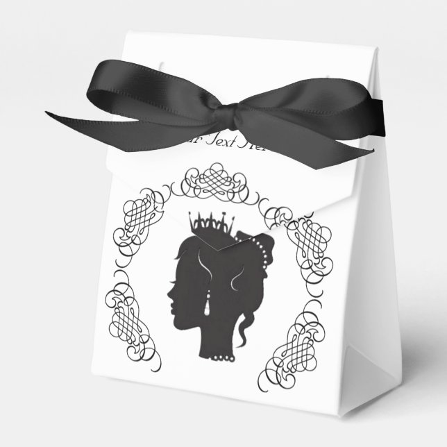 Princess Silhouette Personalised Favour Box (Front Side)