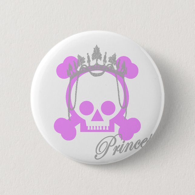 Princess Skull 6 Cm Round Badge (Front)