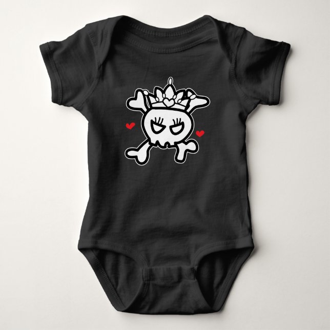 Princess Skull&Cross Bones Baby Bodysuit (Front)