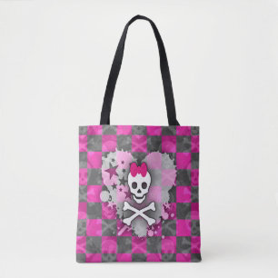 Princess Skull Heart Tote Bag
