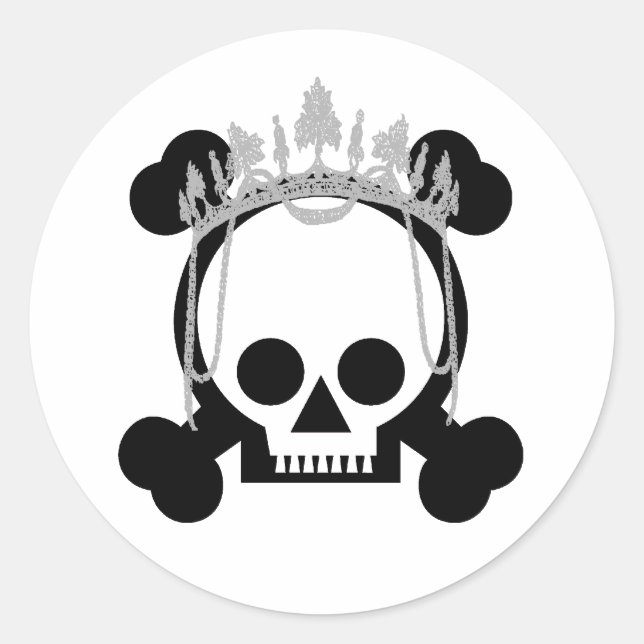 Princess Skulls Classic Round Sticker (Front)