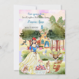 Princess Snowy Birthday watercolor Invitation