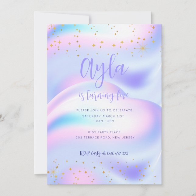 Princess Sparkles 5th Birthday Invitation  (Front)