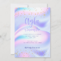 Princess Sparkles 5th Birthday Invitation 