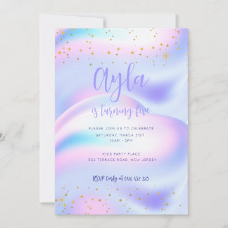 Princess Sparkles 5th Birthday Invitation 