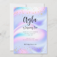 Princess Sparkles 5th Birthday Invitation 