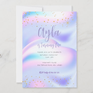 Princess Sparkles 5th Birthday Invitation 