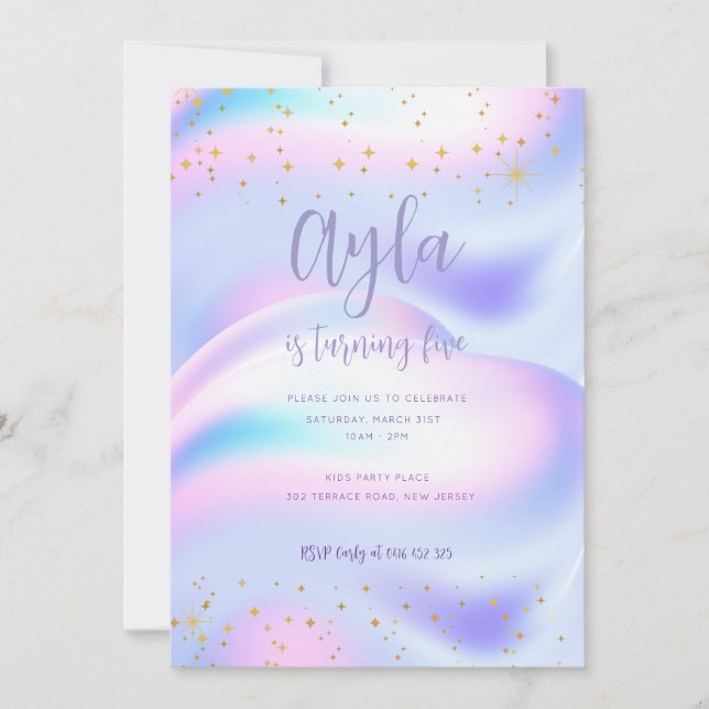 Princess Sparkles 5th Birthday Invitation  (Front)