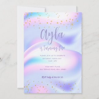 Princess Sparkles 5th Birthday Invitation 