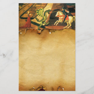 PRINCESS  ST.GEORGE AND DRAGON, Brown Parchment Stationery