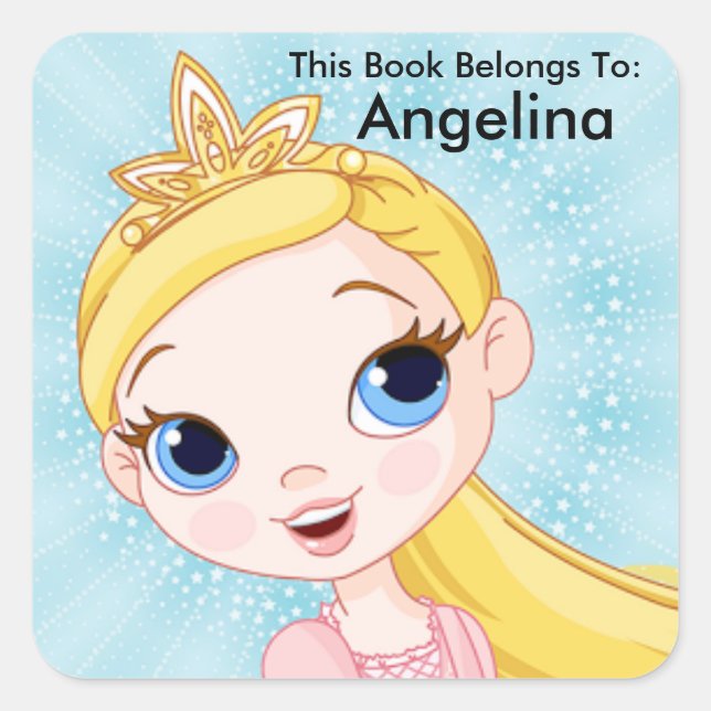 Princess Sticker, This Book Belongs To, Book Label (Front)
