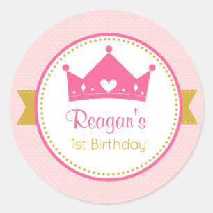 Princess Stickers - Birthday Favour (Pink Gold)