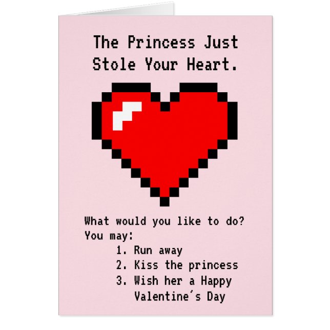 Princess Stole Your Heart - Nerdy Joke Video Game (Front)