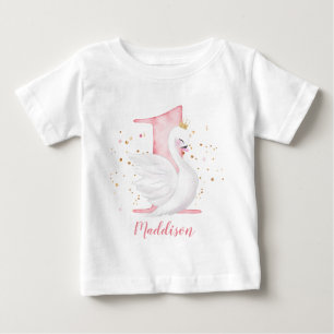 Princess Swan 1st Birthday Baby T-Shirt