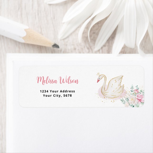 Princess Swan Address Return Address Label (Insitu)