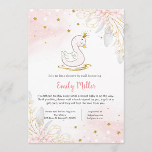Princess swan baby shower by mail invitation